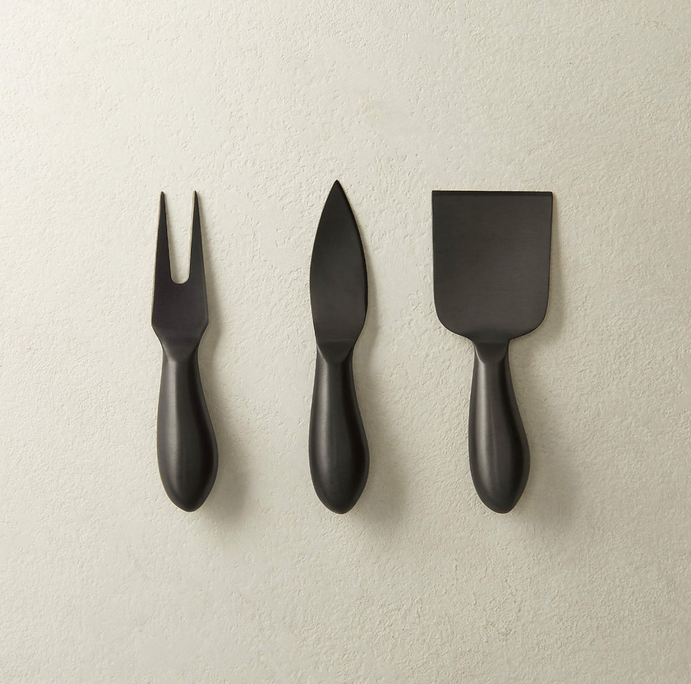 HELMS BLACK CHEESE KNIVES SET OF 3