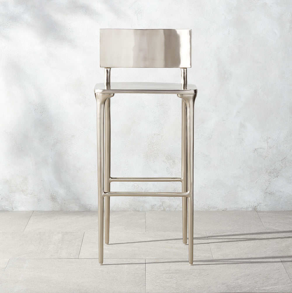 ORO POLISHED SILVER BAR STOOL