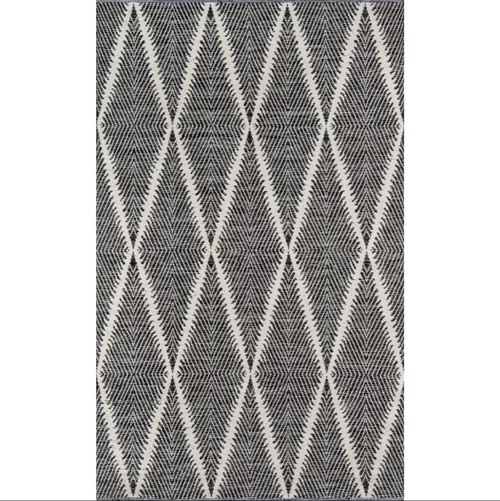 River Handmade Flatweave Recycled P.E.T. Black/White Indoor/Outdoor Rug