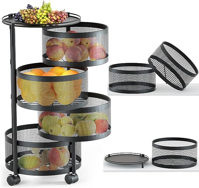 Rotating Storage Rack for Kitchen