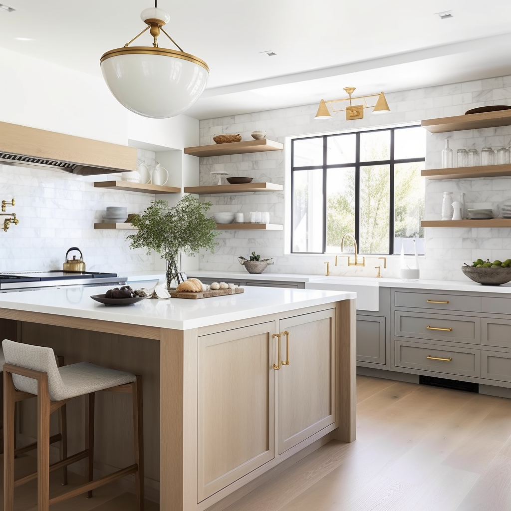 Modern Minimal Kitchen with wood details