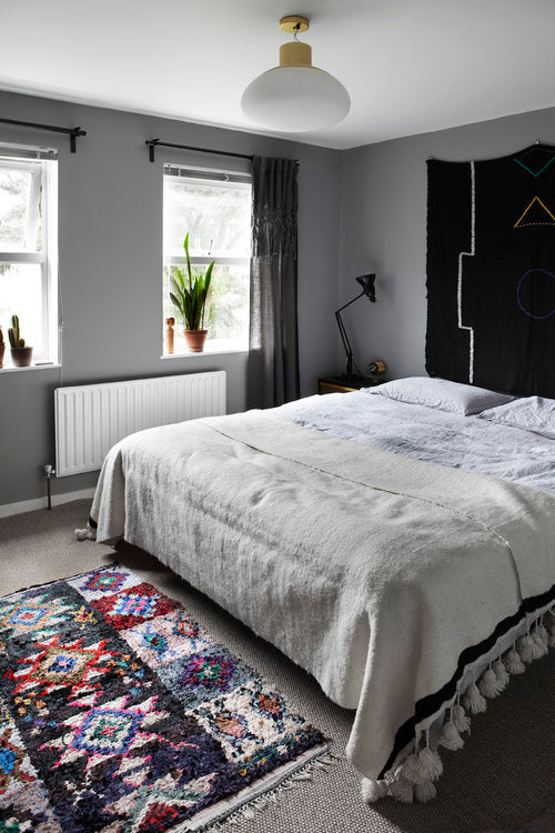 A new tribe dalston town house styling bedroom moroccan rug