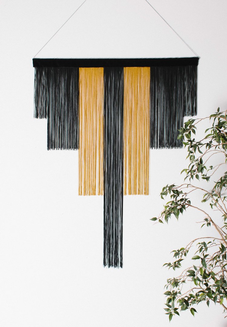 Eleanor Nadimi x A New Tribe tassels yellow wall hanging