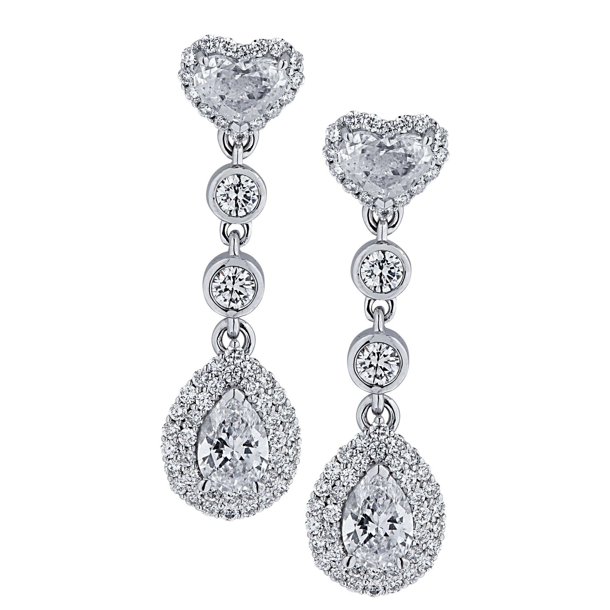 Vivid Diamond 21 Carat Diamond Dangle Chandelier Earrings -V39300 