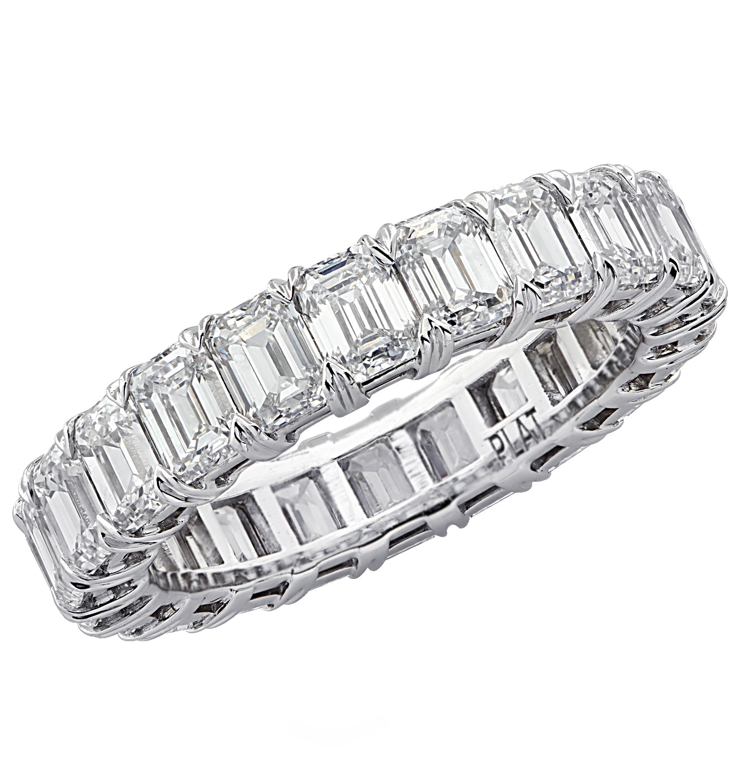 Emerald-Cut Diamond Platinum Line Bracelet, 5.92 Carats