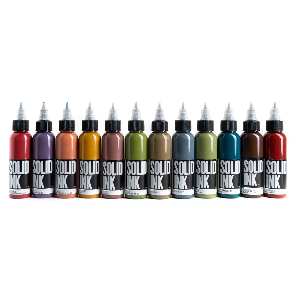 11 Half Ounce Colors  1oz black Mini Travel Set  Solid Ink  Tattoo  Express Supply