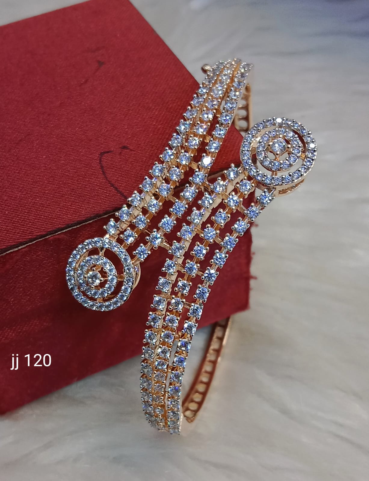 Buy Rose Gold Polished American Diamond Bracelet Collections Online from  Heena Creation. Browse Our Latest Gold and Diamond Jewellery Designs and  Collections at Best Price in India. Free size and… - Heena