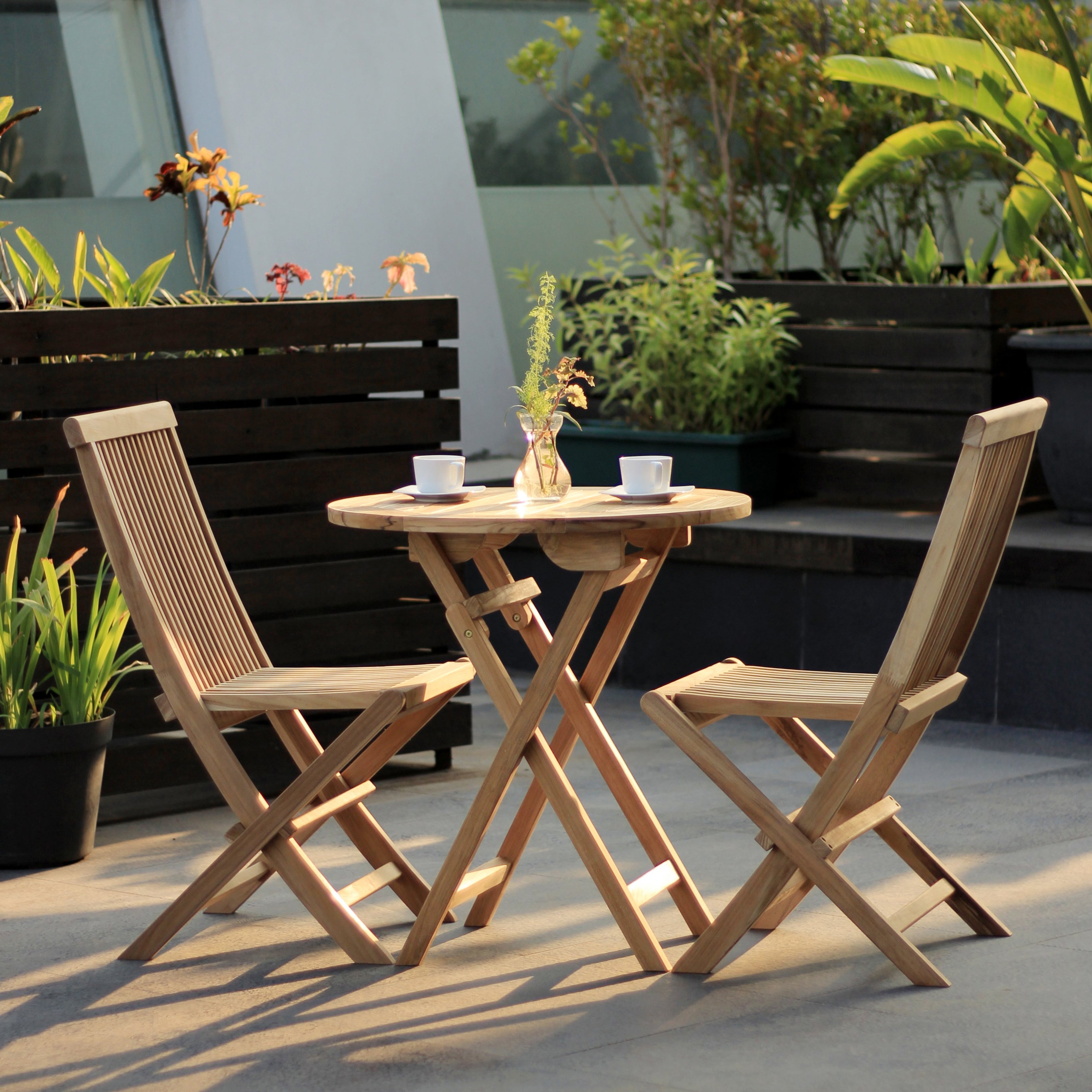 small chair and table set for balcony