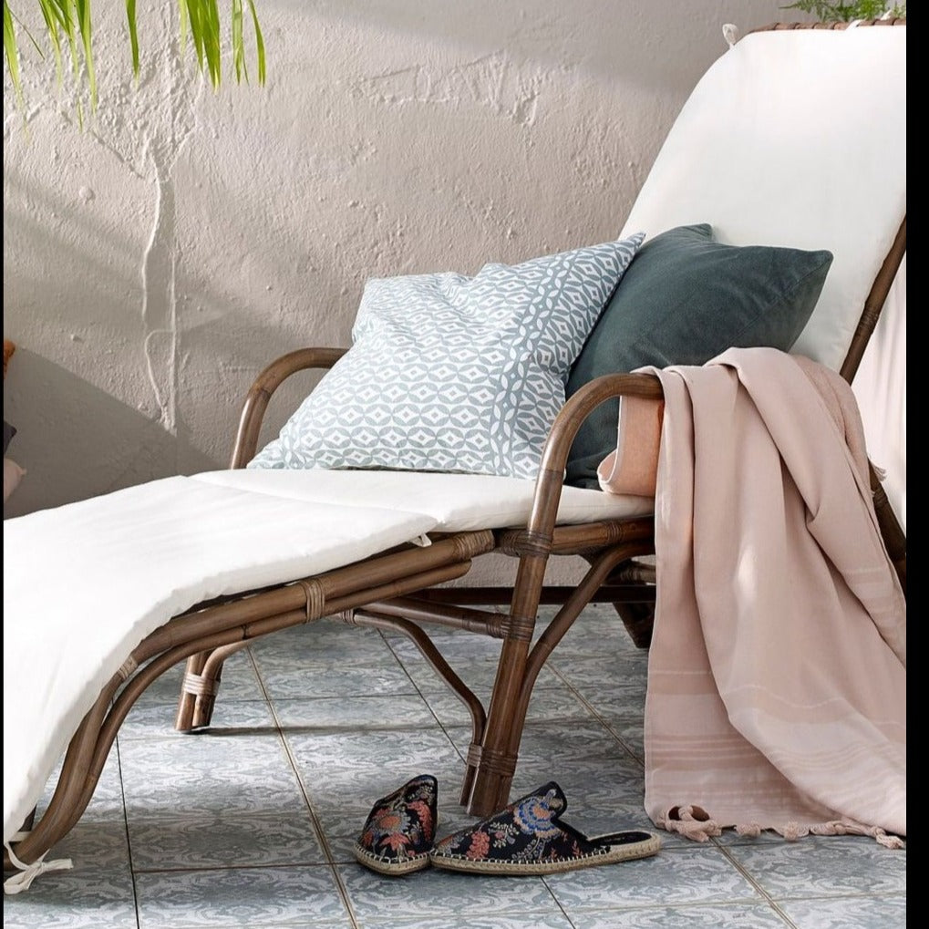 rattan sun lounger with cushion