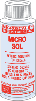 Micro Scale Decal Setting Solution, Micro Set MI1 and Micro Sol MI2, Two Bottles of Each with Spice of Life Paintbrush Set