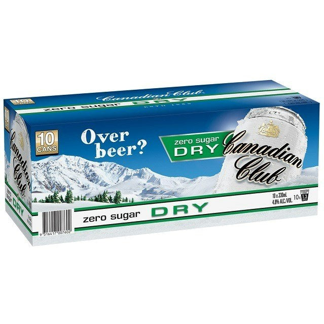 Canadian Club Dry Zero Sugar 330mL Cans 10 pack – Herne Bay Cellars