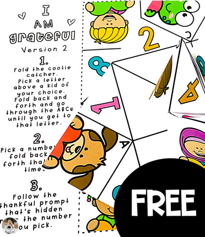 Free Gratitude Cootie Catcher Activity for Kids