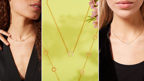 Long Dainty Necklaces Featuring Diamonds 