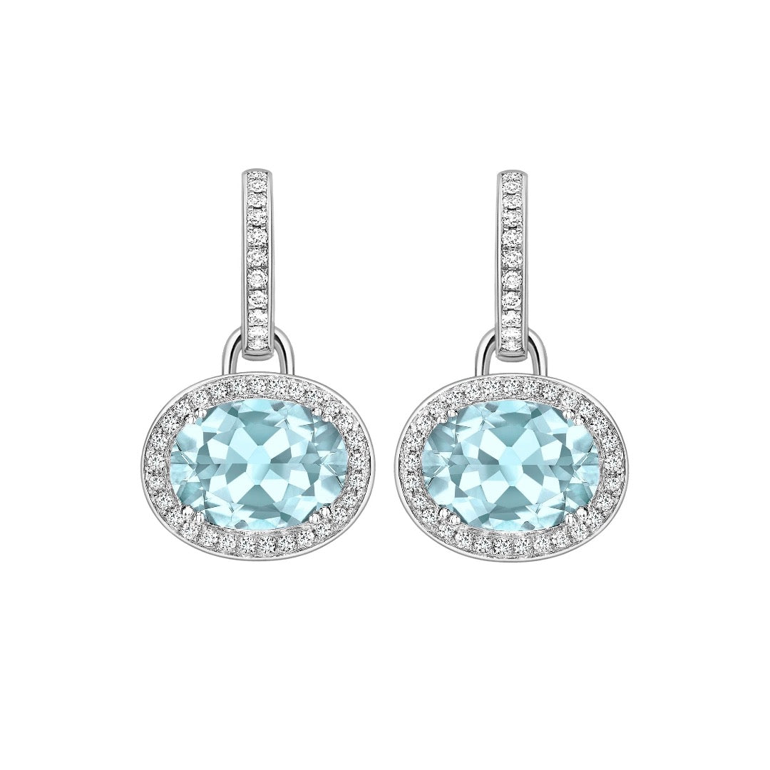 Kiki Classics Oval Blue Topaz and Diamond Detachable Earrings – Kiki ...