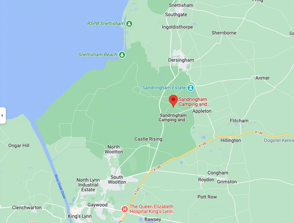 Sandringham campsite Google Maps location