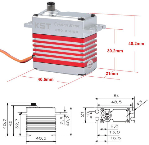 X20-8.4-50 Metal Gear Brushless Digital Servo 45kg.cm 0.07sec