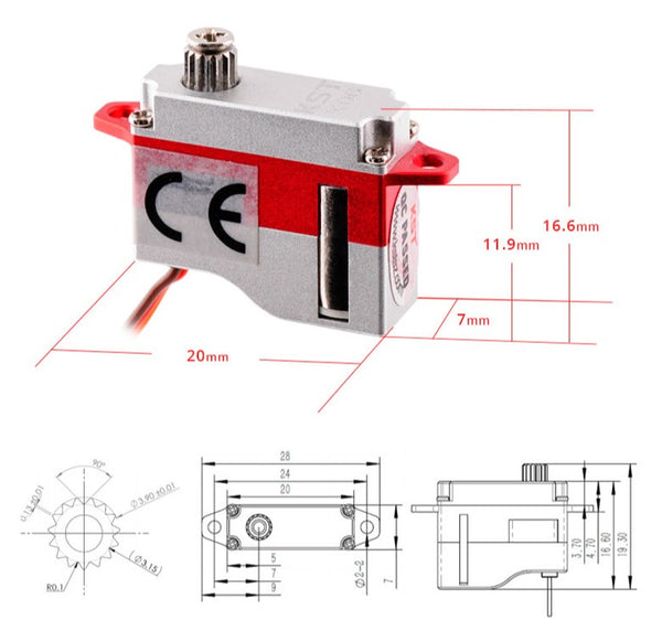 X06 V6.0 HV Digital Metal Gear Micro Servo