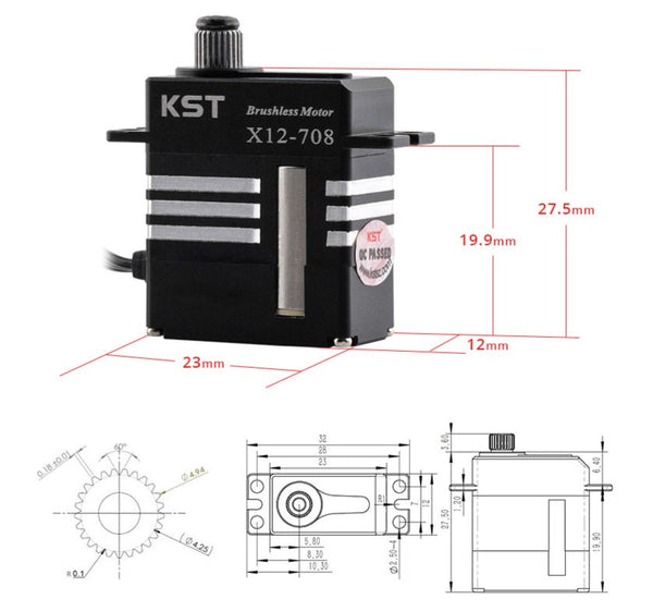 X12-708 Servo Size