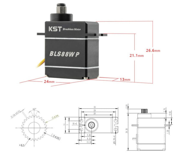 BLS88WP Servo Size