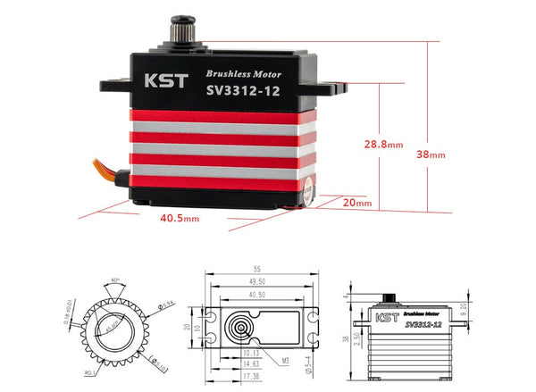 SV3312-12 Servo Size