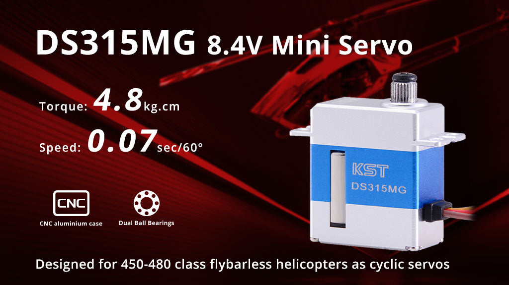 DS315MG 8.4V Digital Metal Gear Mini Servo 4.8kg 0.07sec for RC Helicopters