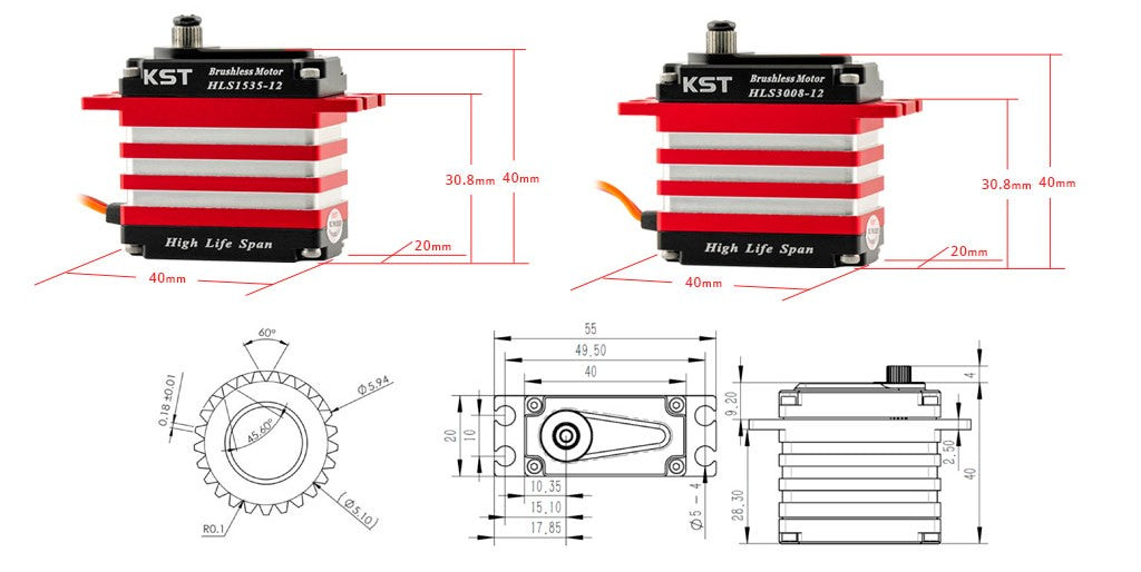 HLS Combo 12V Brushless Servos