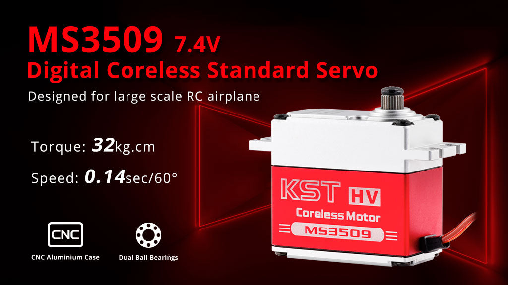 MS3509 7.4V Digital Metal Gear Coreless Servo 32kg.cm 0.14sec for RC Large Scale Airplane