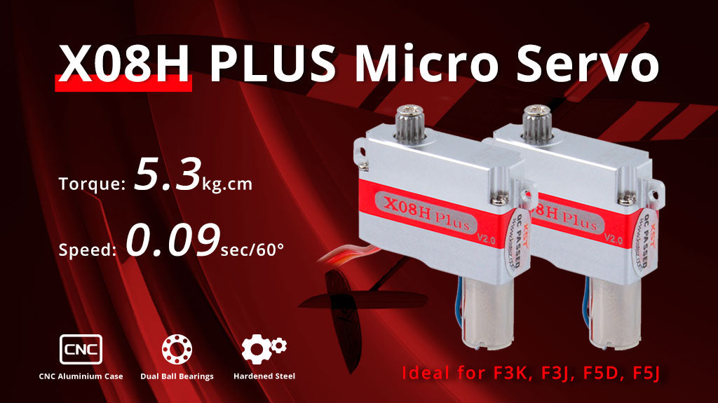 X08H Plus Horizontal Lug Servo 5.3Kg.cm 0.09sec 9.5g 8mm for RC Gliders