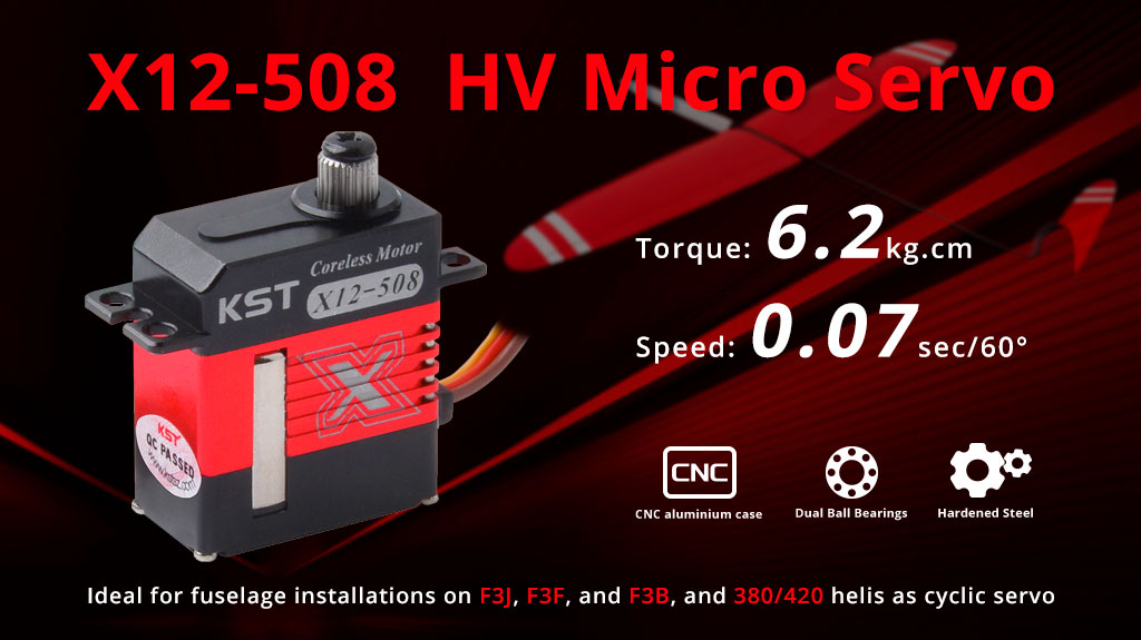 X12-508 Micro Metal Gear HV Digital Servo 6.2kg.cm 0.07sec for RC Helicopters