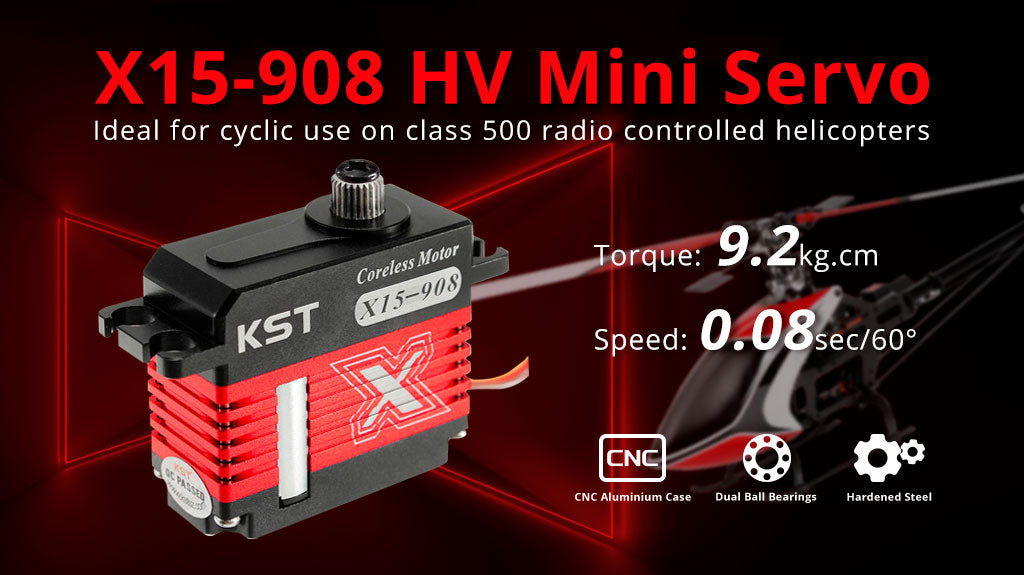 X15-908 HV Coreless Cyclic Mini Servo 9.2kg 0.08sec for RC Helicopters Airplane Pancar