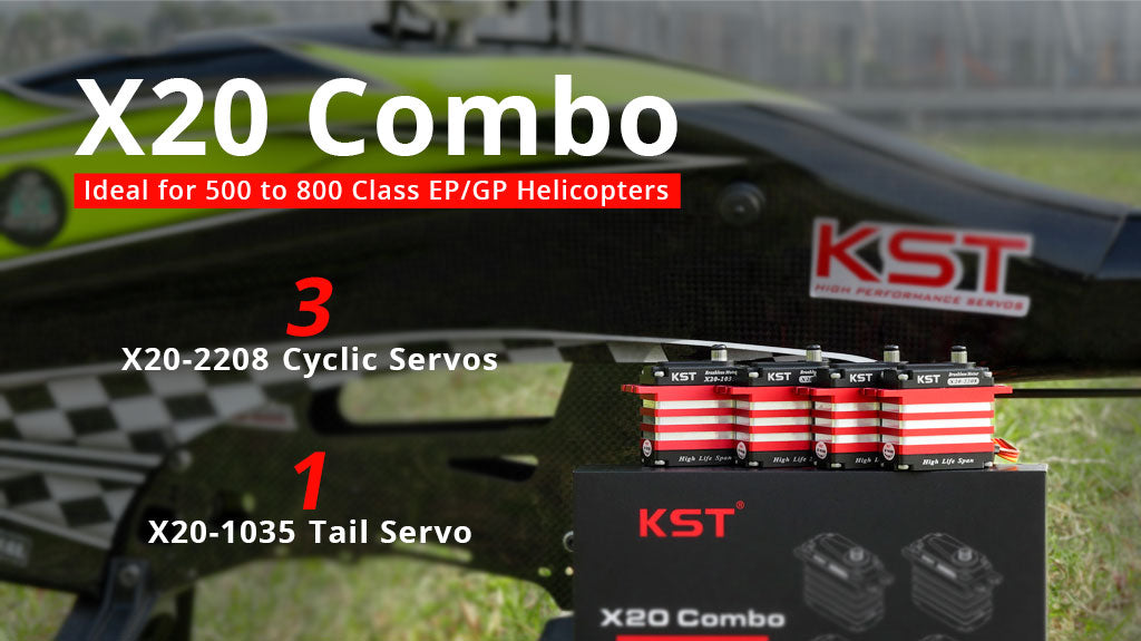 KST X20 Combo Brushless Servos X20-2208 X20-1035 for RC Helicopter