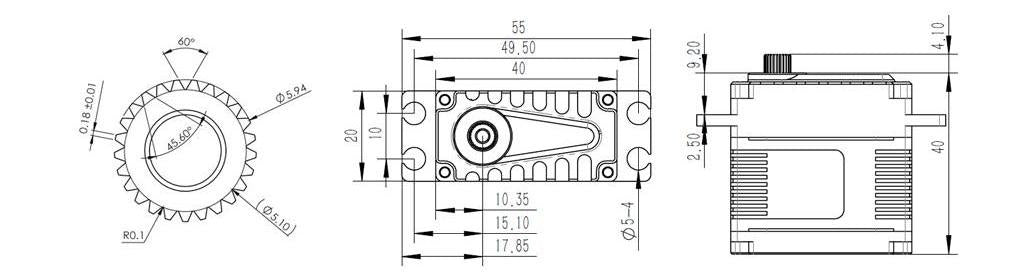 KST X20 Combo Brushless Servos X20-2208 X20-1035 for RC Helicopter Size