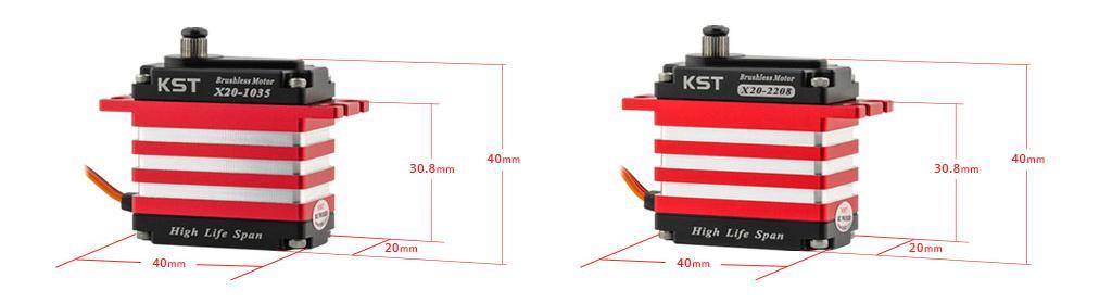 KST X20 Combo Brushless Servos X20-2208 X20-1035 for RC Helicopter Size