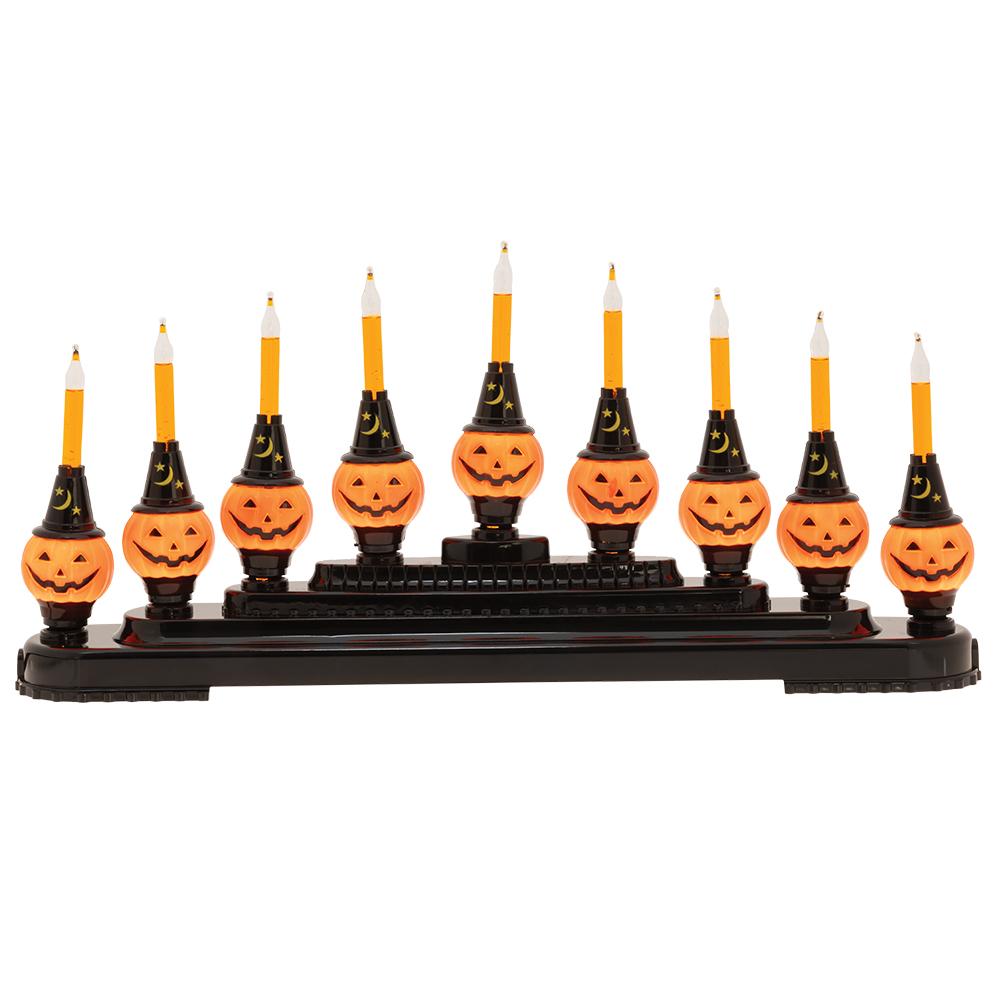 Halloween 9 Count Pumpkin Bubble Light Candolier - Christopher Radko product image