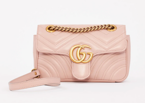 gucci marmont pink leather bag