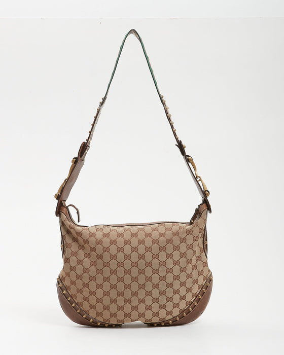 Gucci Brown GG Canvas Crossbody Web Guitar Strap Bag – RETYCHE