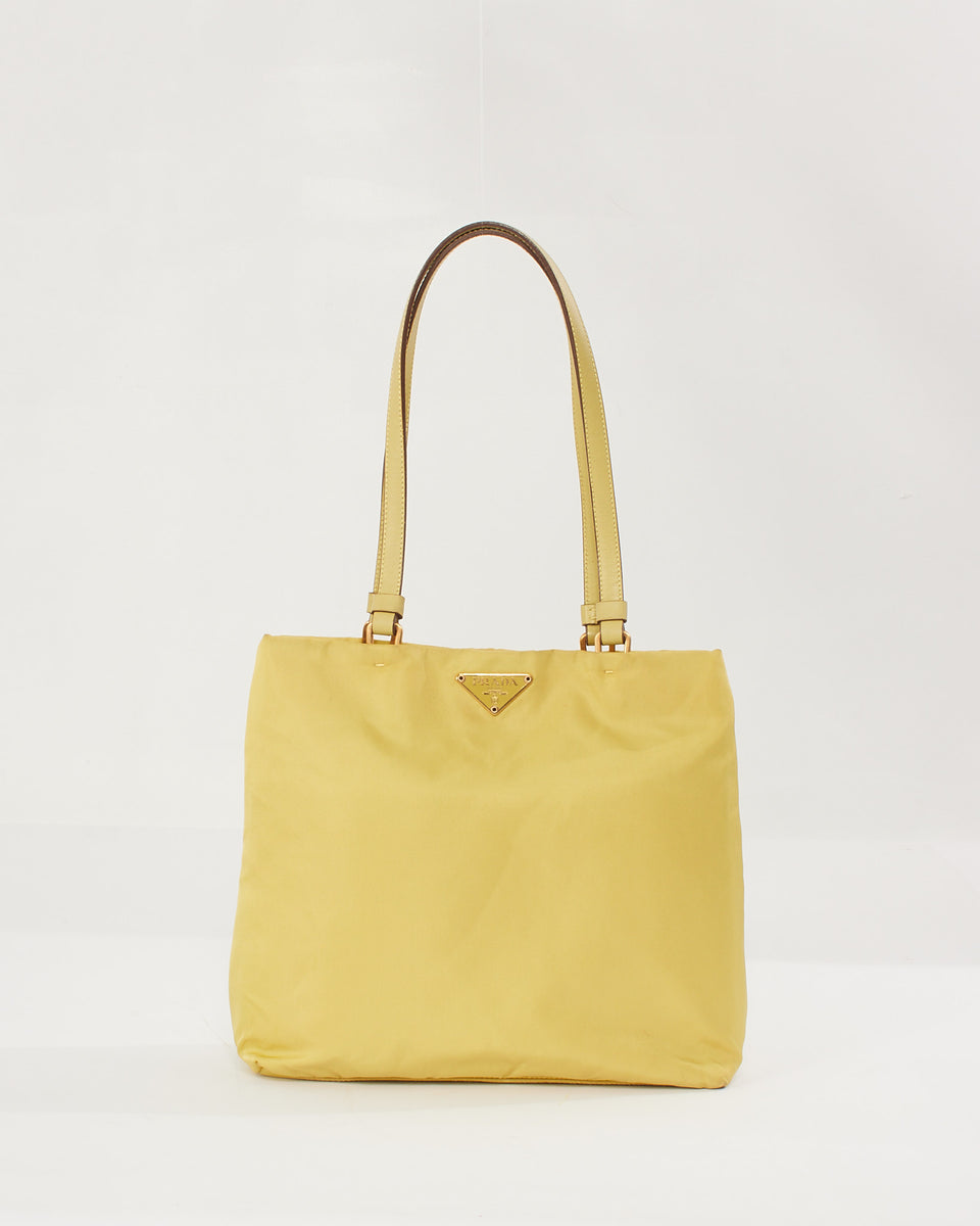 Prada Yellow/Line Nylon Tessuto Tote Bag – RETYCHE