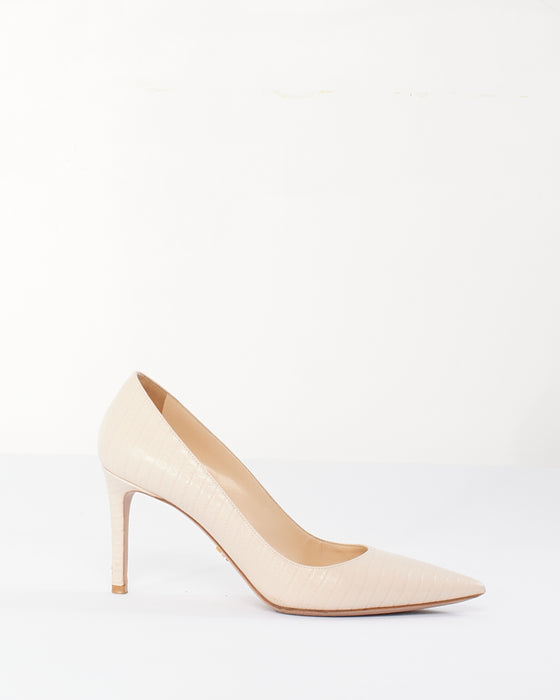 Prada Beige Leather Calzature Donna 85mm Pumps – RETYCHE