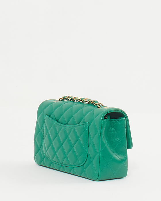 Chanel Emerald Green Lambskin Mini Rectangular Classic Flap Bag – RETYCHE