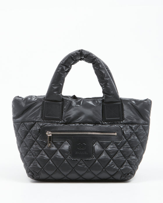 Chanel Black Nylon Quilted Coco Cocoon Reversible Small Tote – RETYCHE