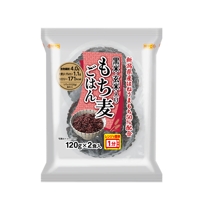 小竹食品　黒米・玄米入りもち麦ごはん　120g×2食入×12袋　越後製菓　新潟産地直送　合計24食　–　オンラインショップ