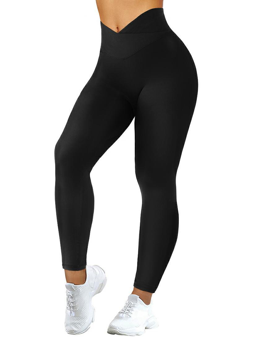 Women's Seamless Brushed Leggings, Black - 362-SL