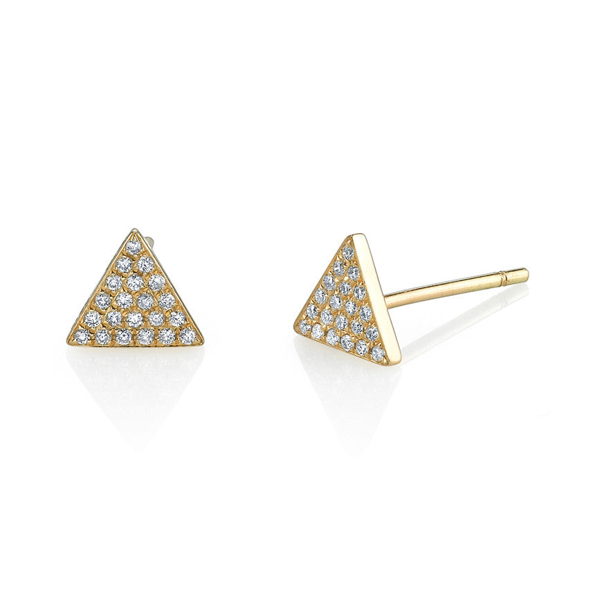 DIAMOND TRIANGLE STUD EARRINGS - Anita Ko