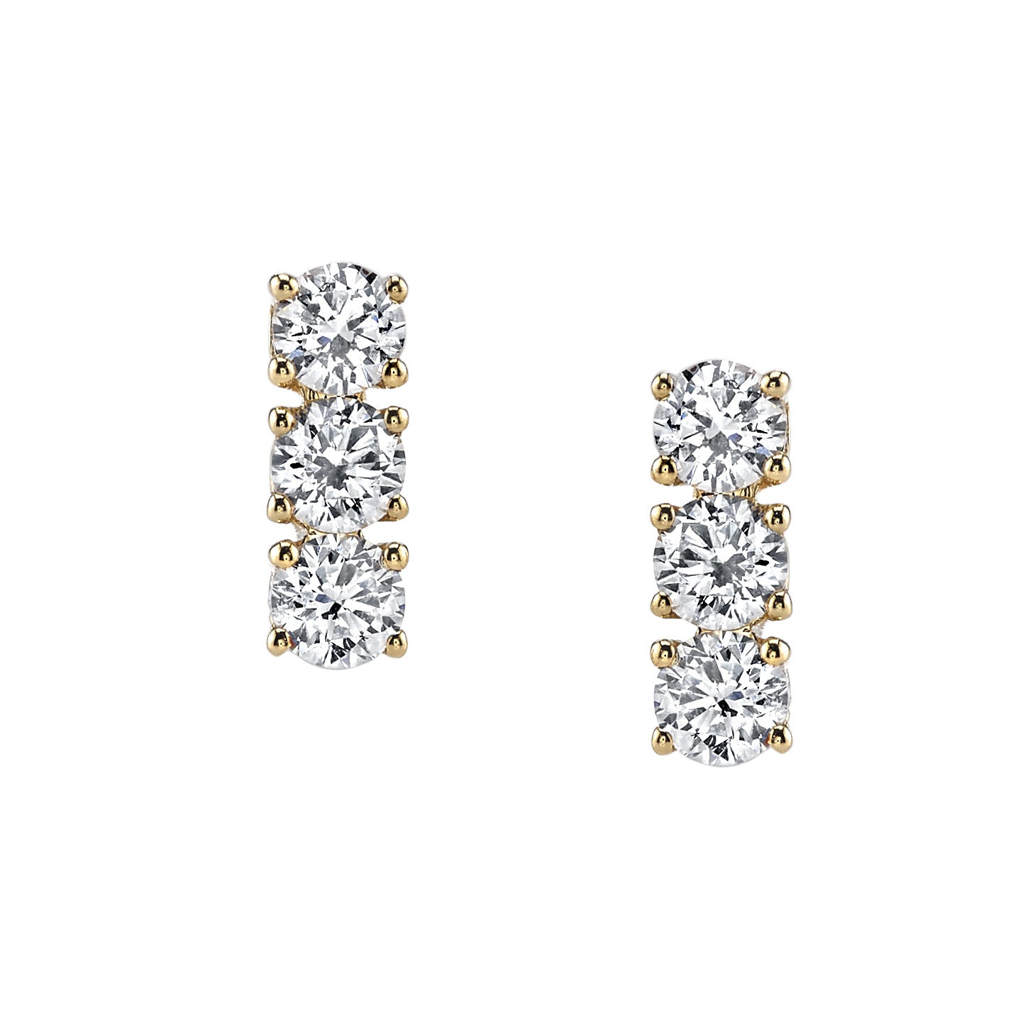 3-DOT DIAMOND EARRINGS - Anita Ko