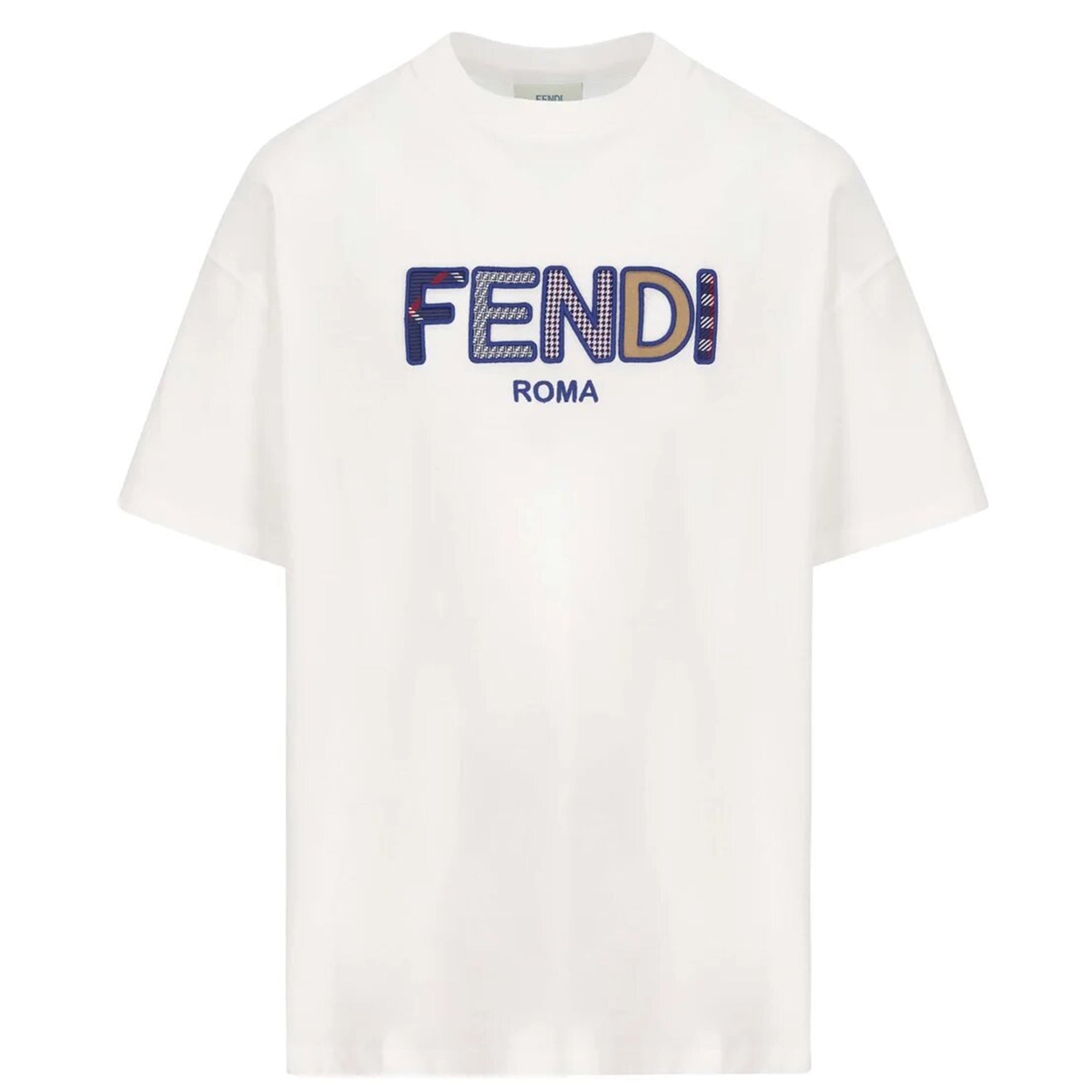 Fendi Unisex Logo T-shirt White 4Y