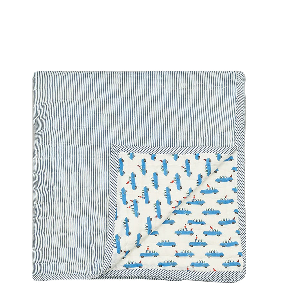 Lucas Du Tertre Blue Cars Quilt Baby