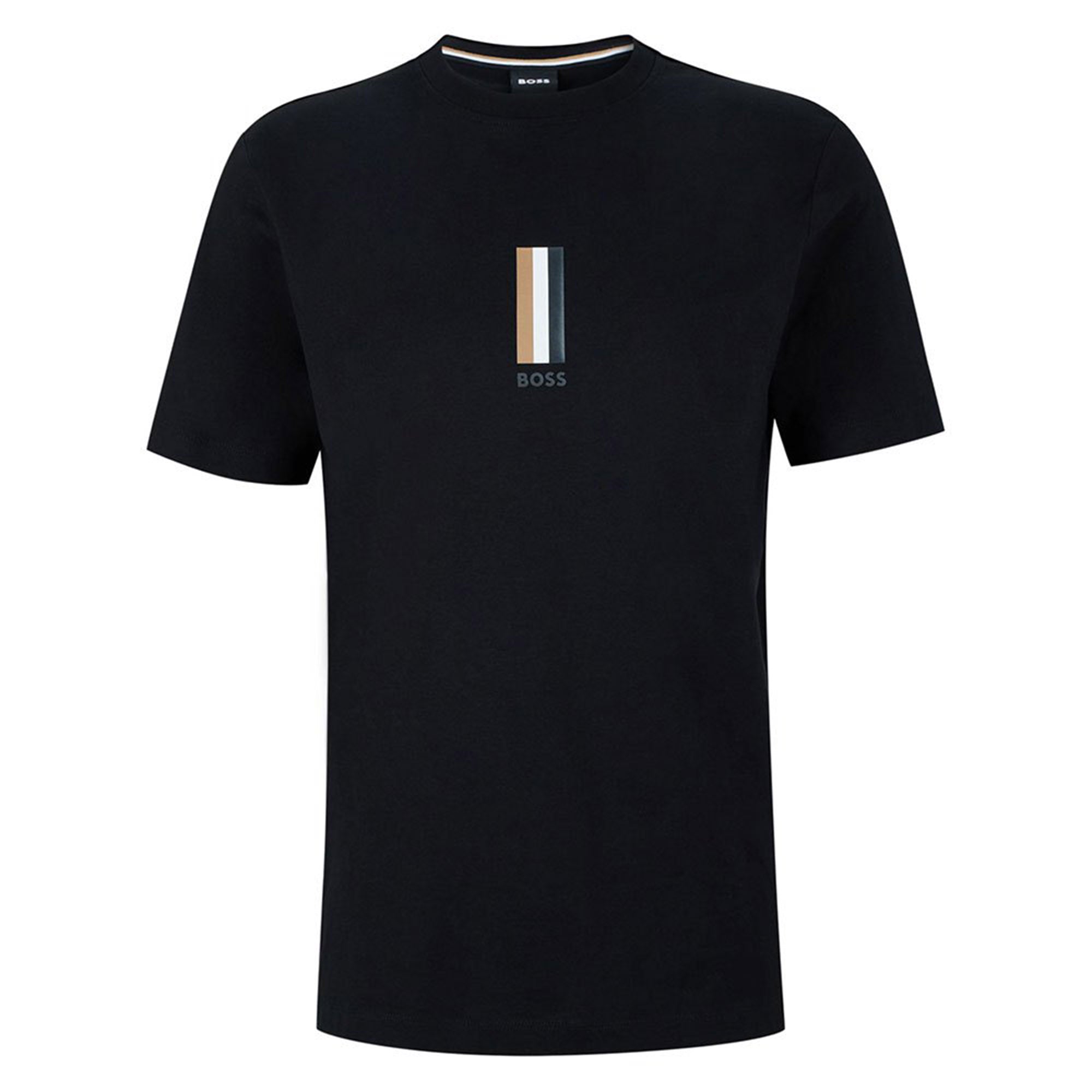 Hugo Boss Mens Chest Stripe Logo T Shirt Black XXX Large