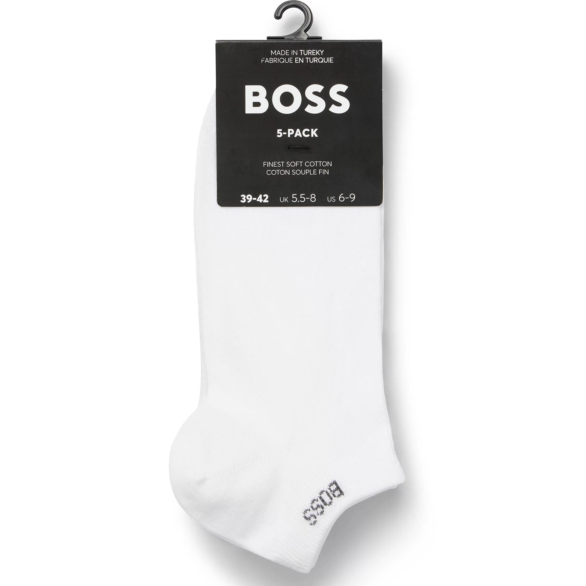 Hugo Boss Mens 5 Pack Cotton Socks White UK 9-11