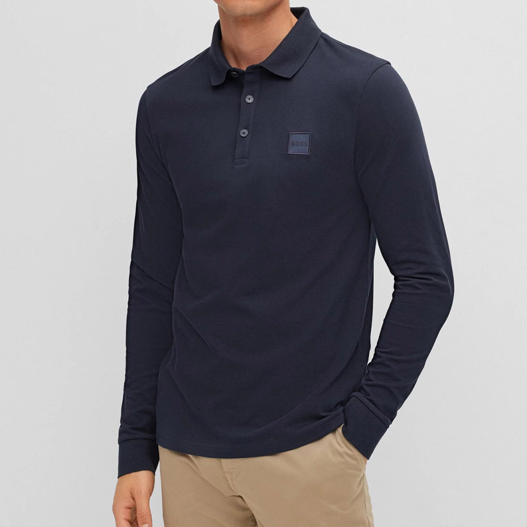 Hugo Boss Mens Square Logo Polo Shirt Navy Medium