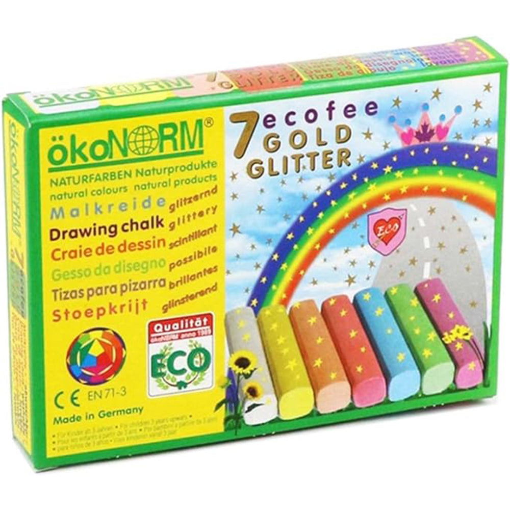 Okonorm Drawing Chalk, Ecofee, Golden Glitter 7 Colour Pack
